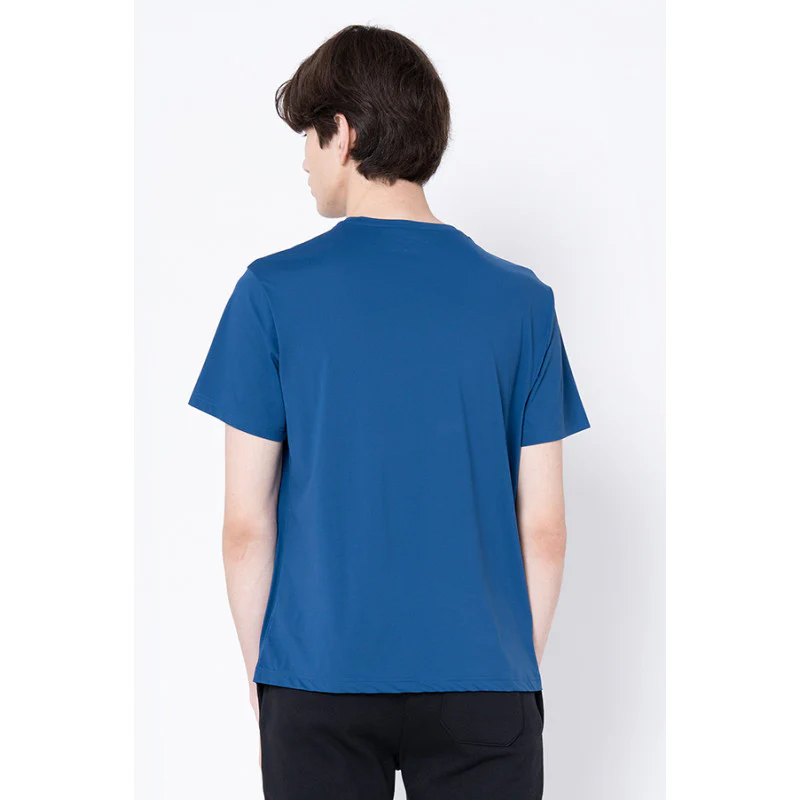 Men's Blue Graphic Print Activewear T-Shirt - Image 3