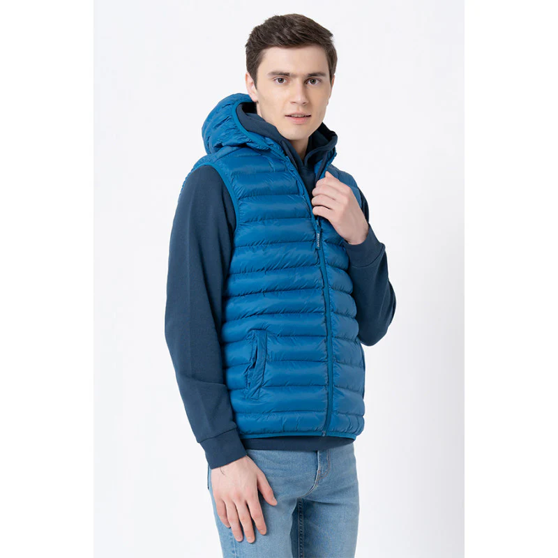 Men's Blue Solid Jacket - Image 2