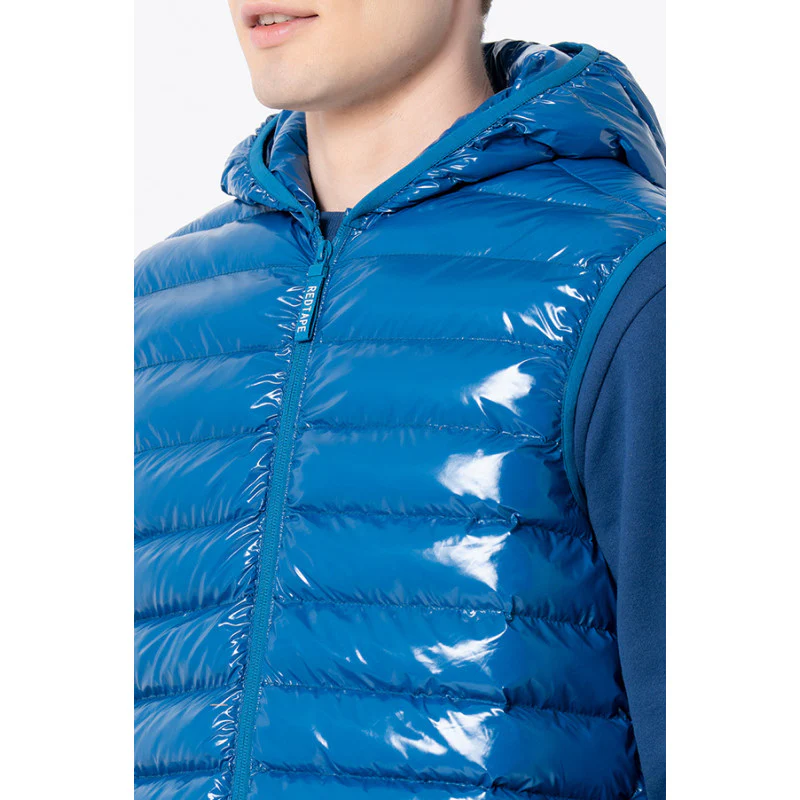 Men's Blue Solid Jacket - Image 4