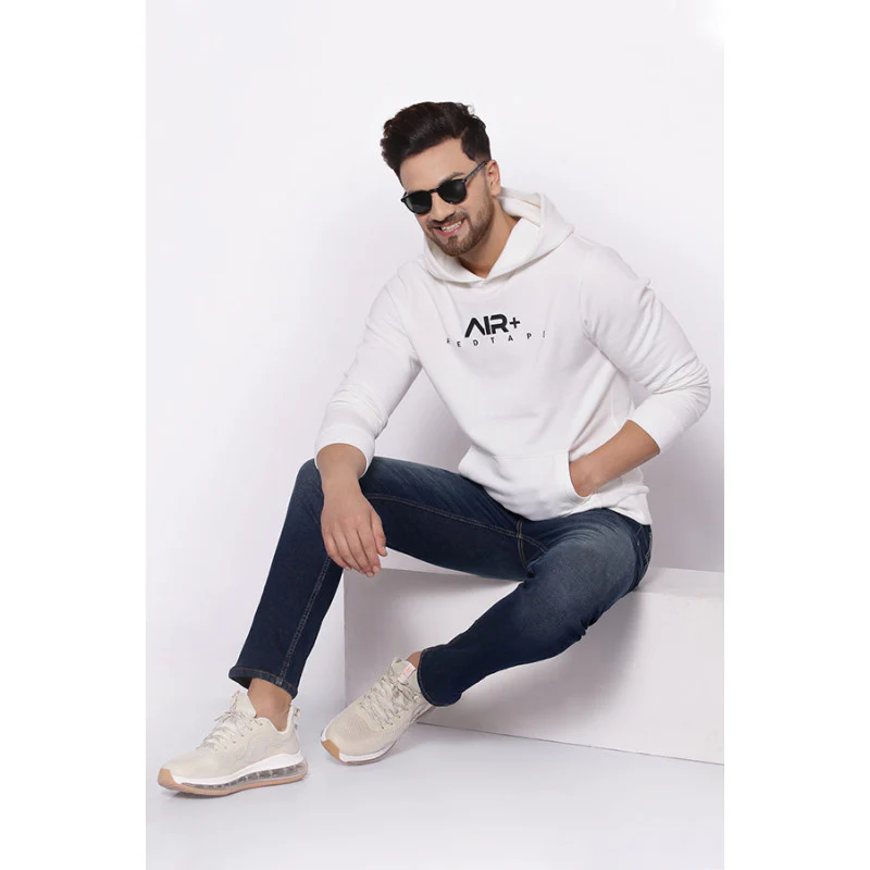Men's Bright Off White Hoodies - Image 4