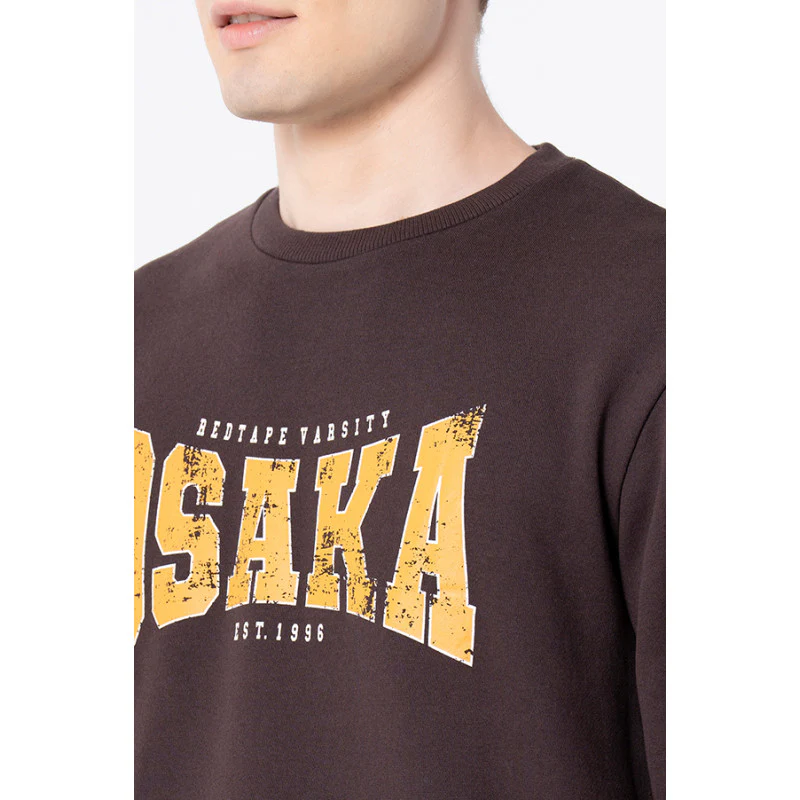 Men's Brown Graphic Print Sweatshirt - Image 4