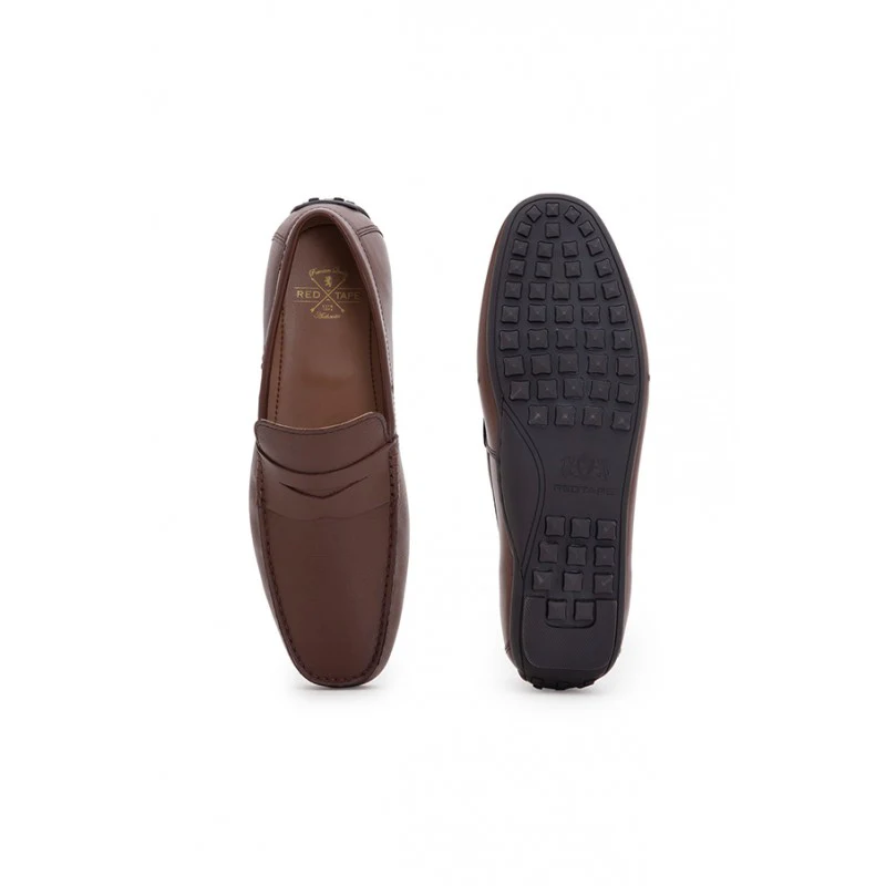 Men's Brown Slip-On Dress Shoes - Image 5