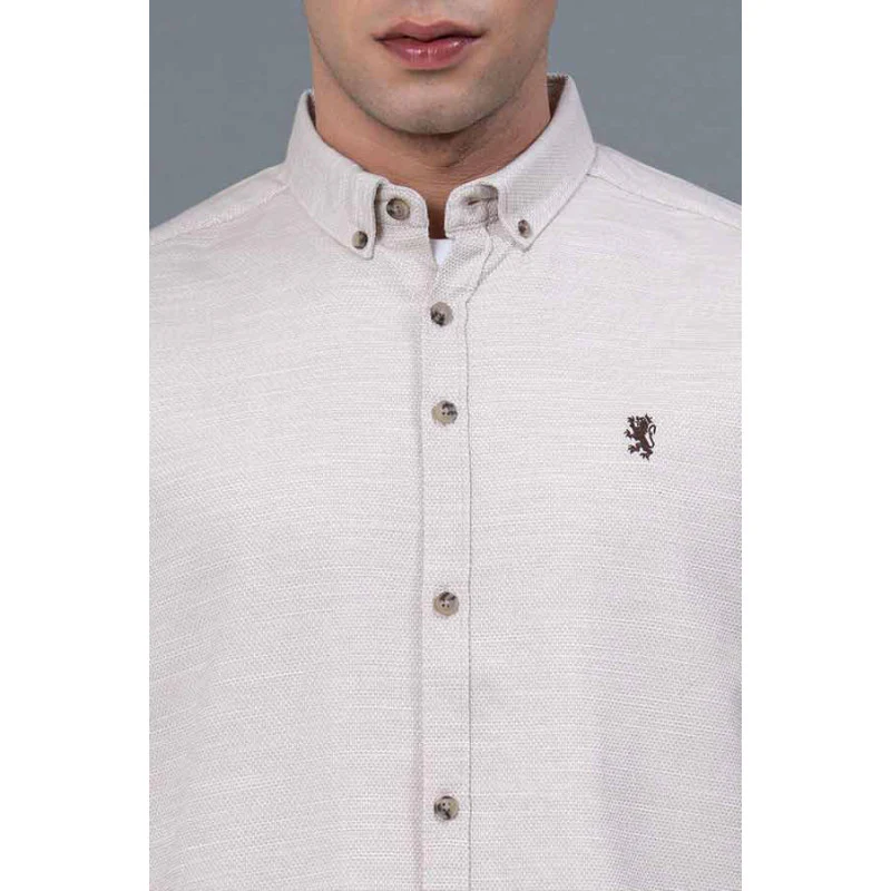 Men's Casual Beige Shirt - Image 4
