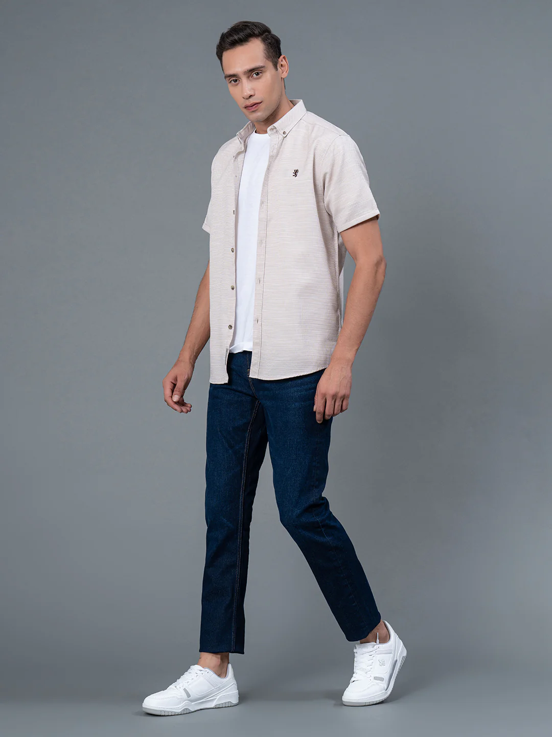 Men's Casual Beige Shirt - Image 5