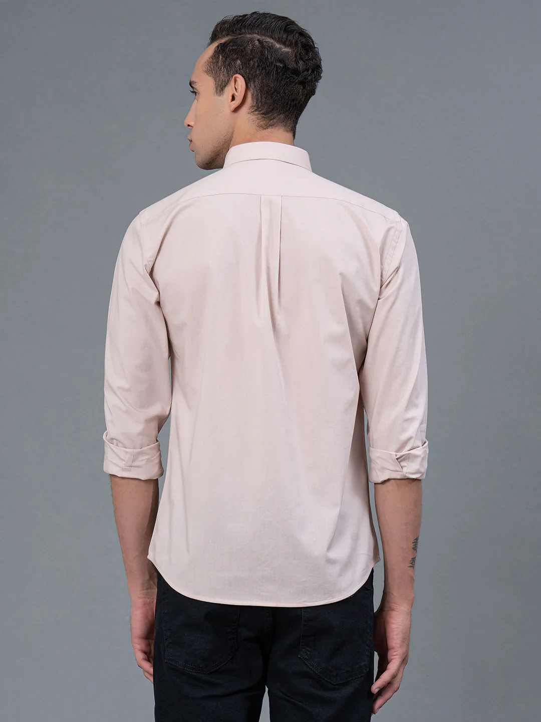 Men's Casual Dusky Pink Color Shirt - Image 3
