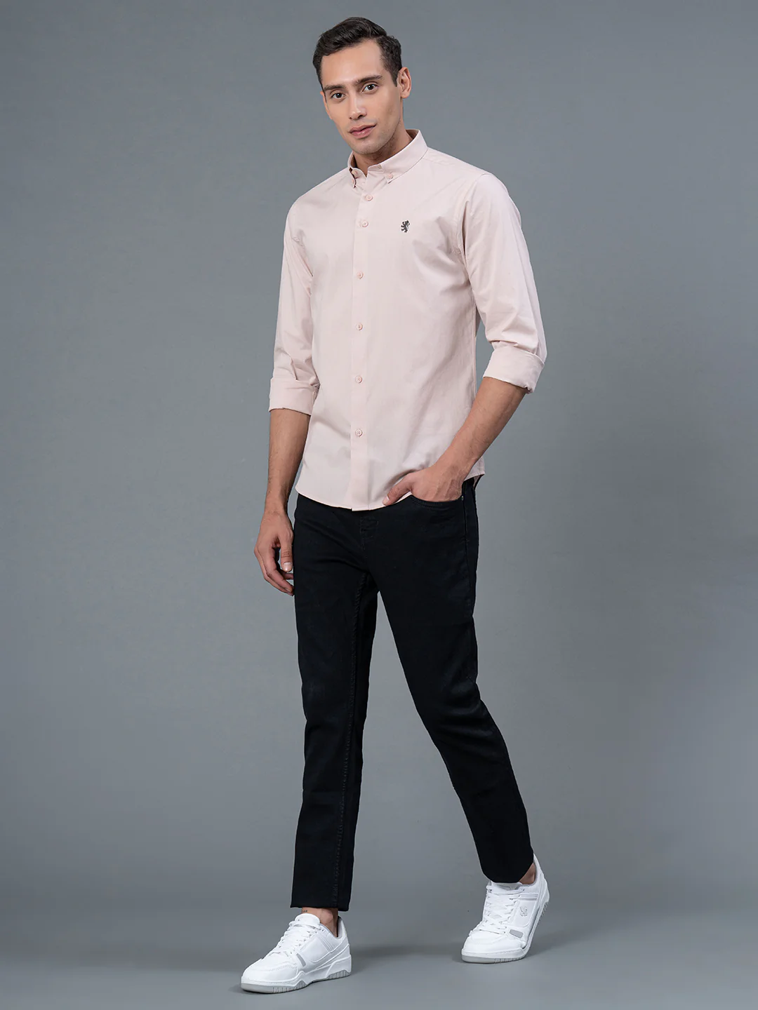 Men's Casual Dusky Pink Color Shirt - Image 5