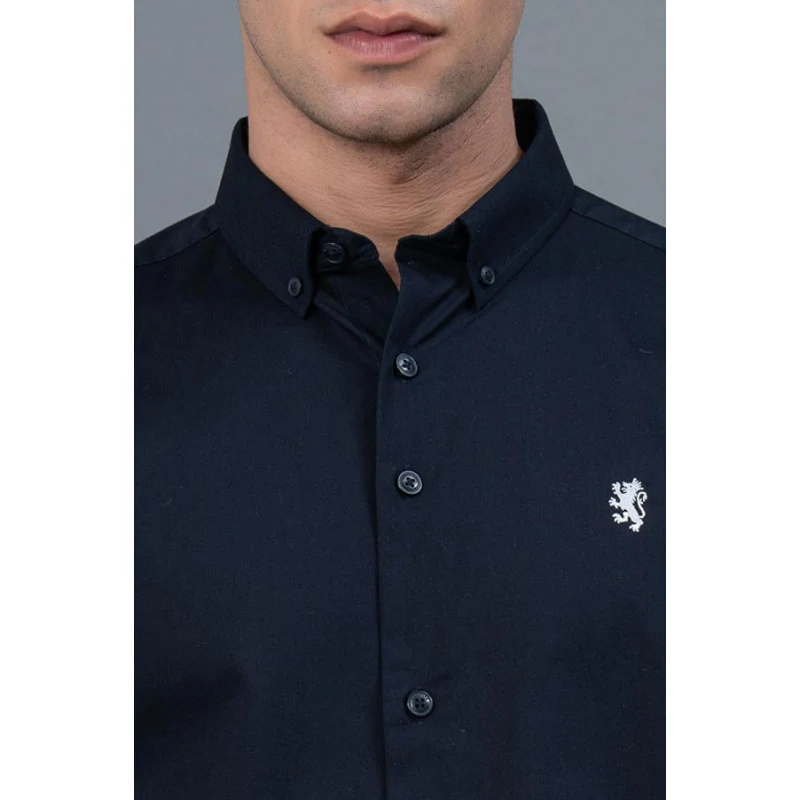 Men's Casual Navy Color Shirt - Image 2