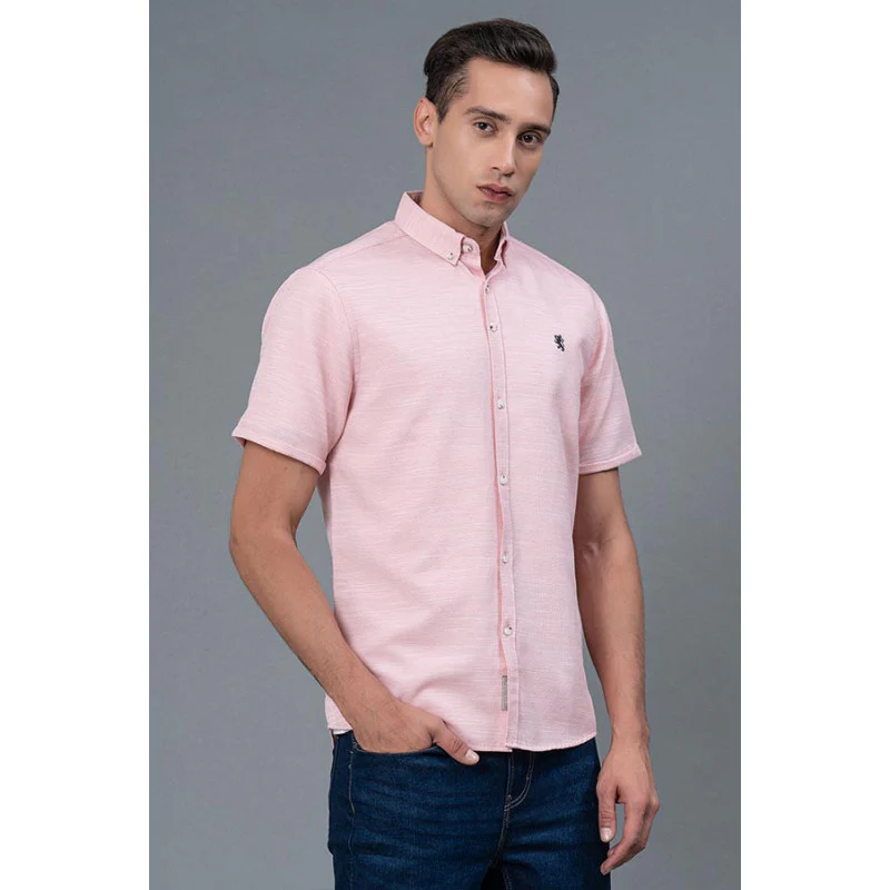 Men's Casual Peach Color Shirt - Image 2