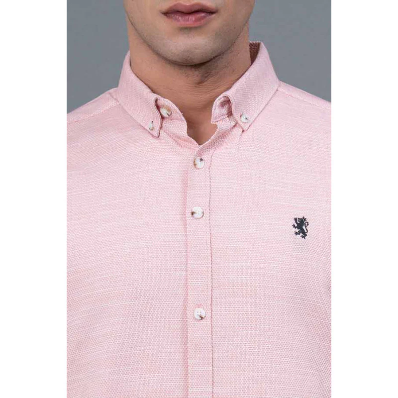 Men's Casual Peach Color Shirt - Image 4