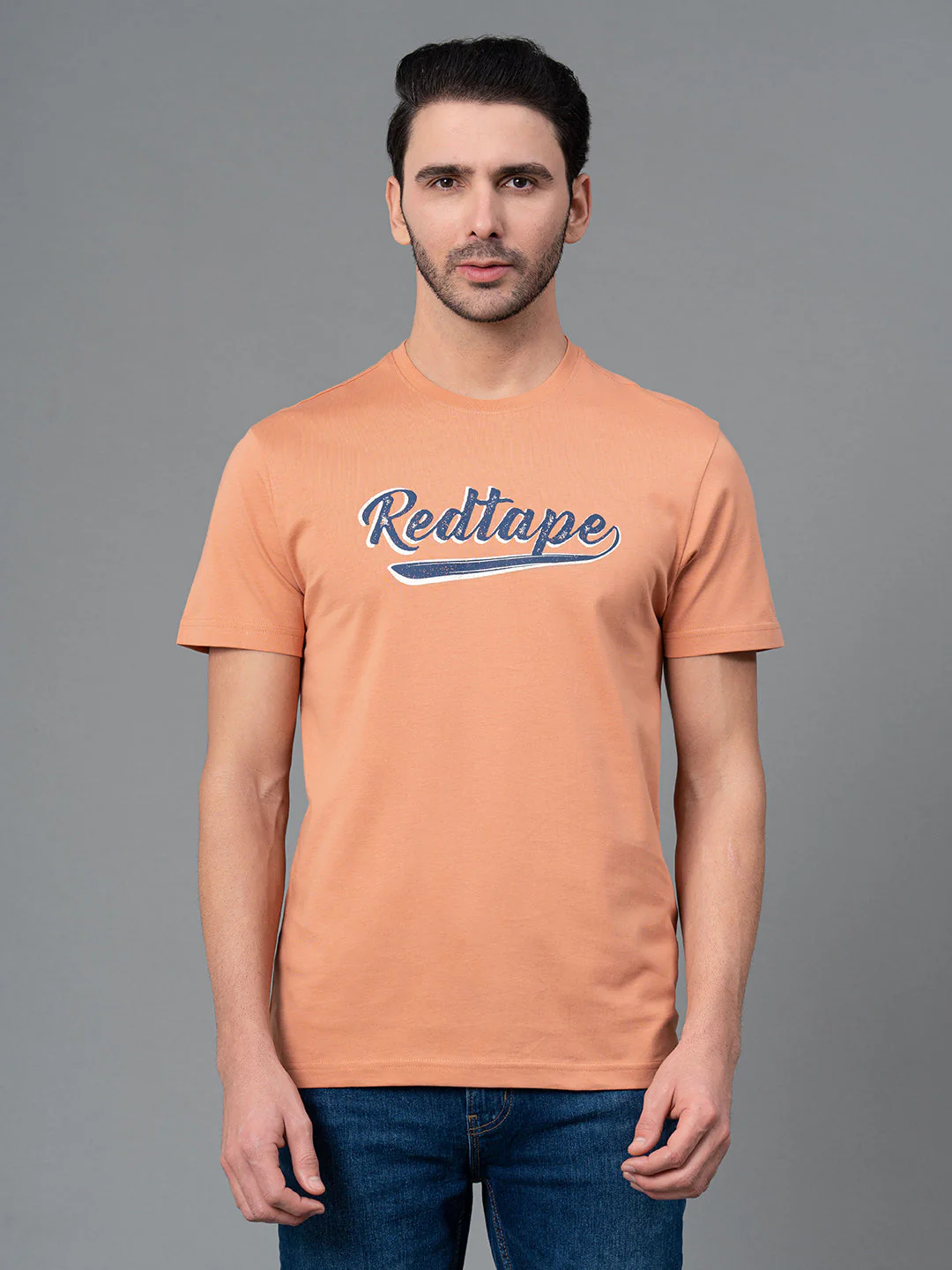 Men's Casual Round Neck Deep Blue T-Shirt - Image 6