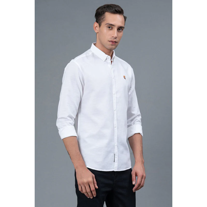 Men's Casual White Shirt - Image 3