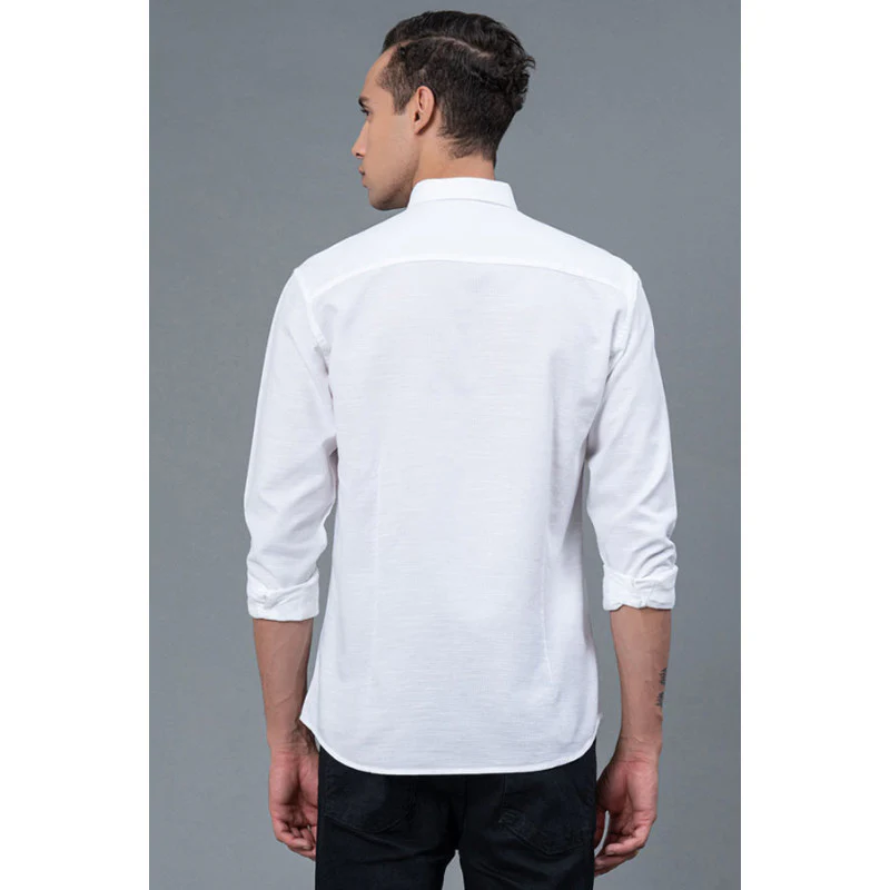 Men's Casual White Shirt - Image 4