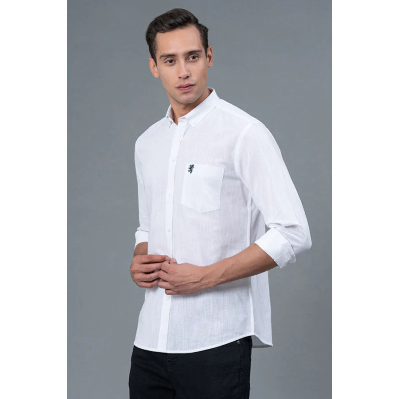Men's Casual White Shirt - Image 4