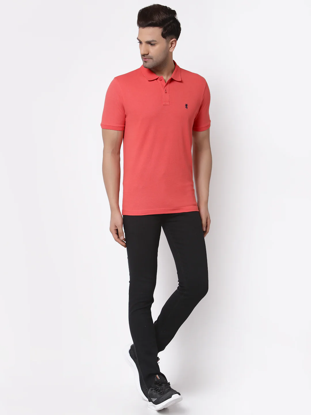 Men Coral Polo Neck T-Shirt - Image 5