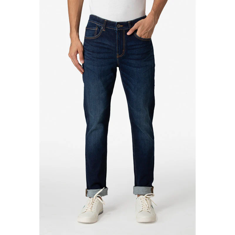Men's Dark Blue Denim Jeans - Image 2