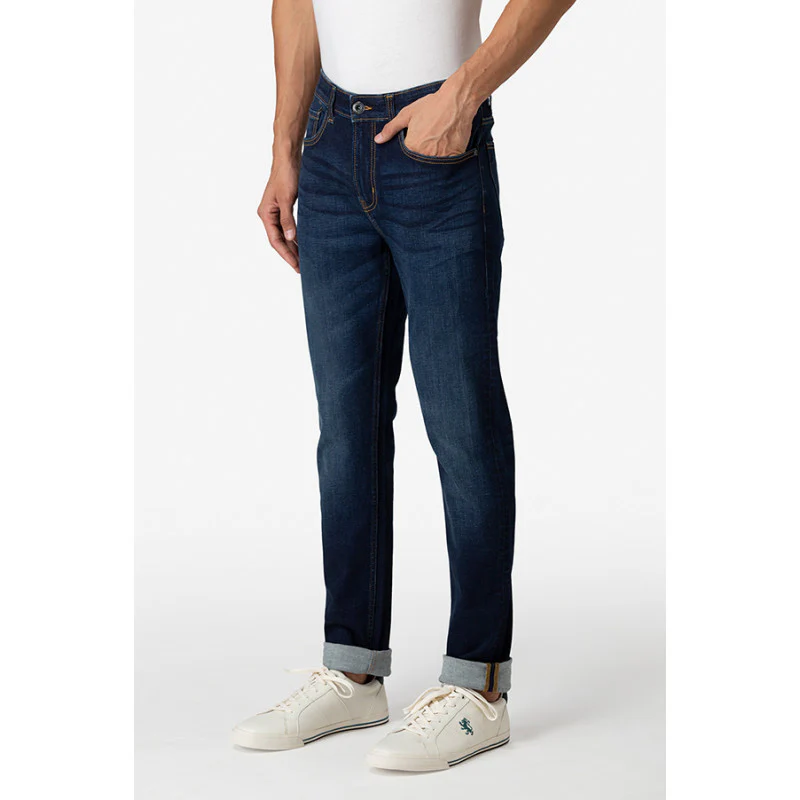 Men's Dark Blue Denim Jeans - Image 3
