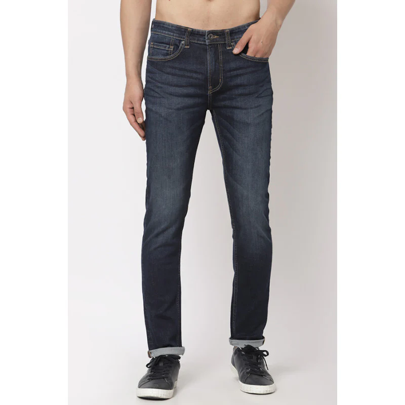 Men's Dark Blue Skinny Jeans - Image 2
