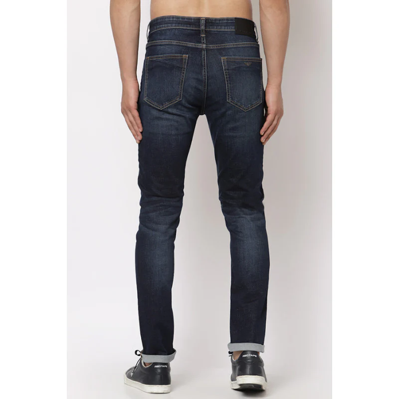 Men's Dark Blue Skinny Jeans - Image 3
