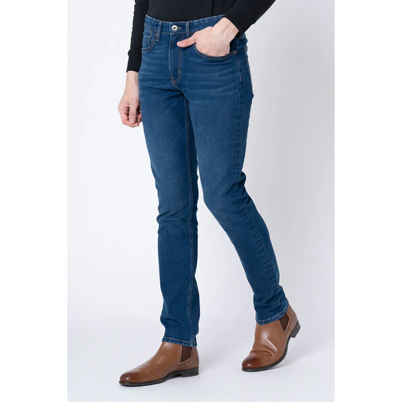 Men's Dark Blue Skinny Jeans - Image 2