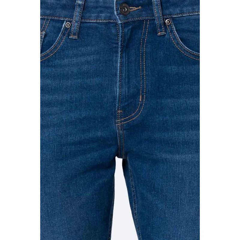Mens Dark Blue Solid Skinny Jeans - Image 4