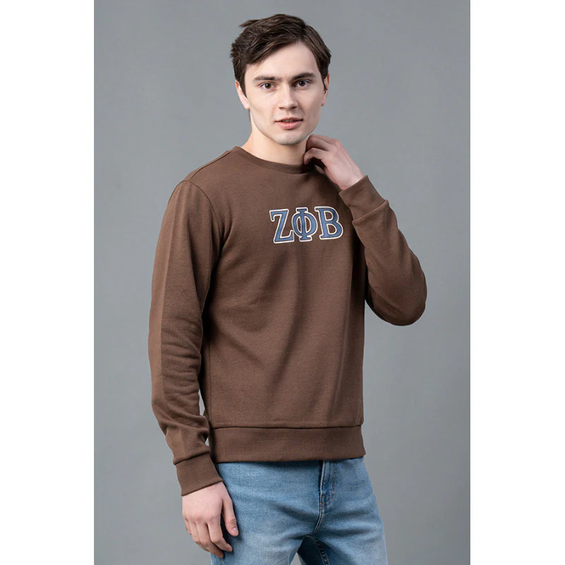 Men's Dark Brown Graphic Print Sweatshirt - Image 2