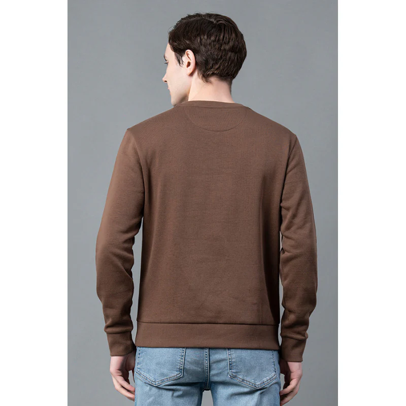 Men's Dark Brown Graphic Print Sweatshirt - Image 3