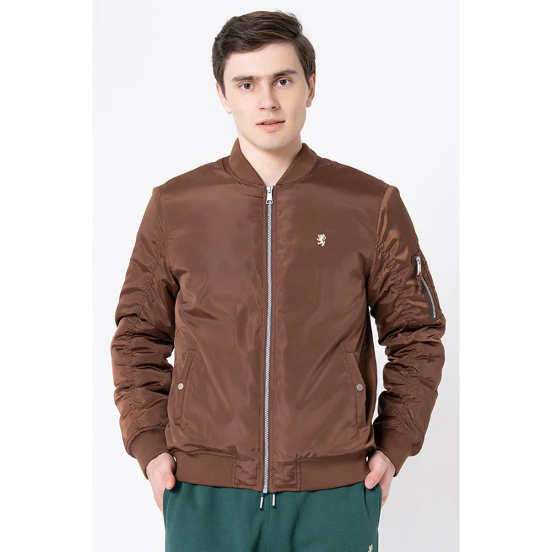 Men's Dark Brown Solid Jacket - Image 2