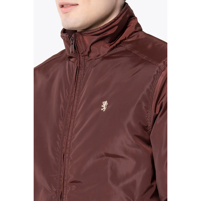 Men's Dark Brown Solid Jacket - Image 4