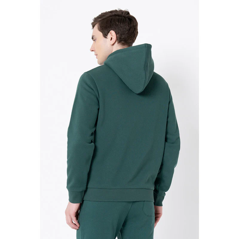 Men's Dark Green Graphic Print Hoodie - Image 3