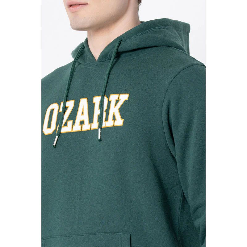 Men's Dark Green Graphic Print Hoodie - Image 4