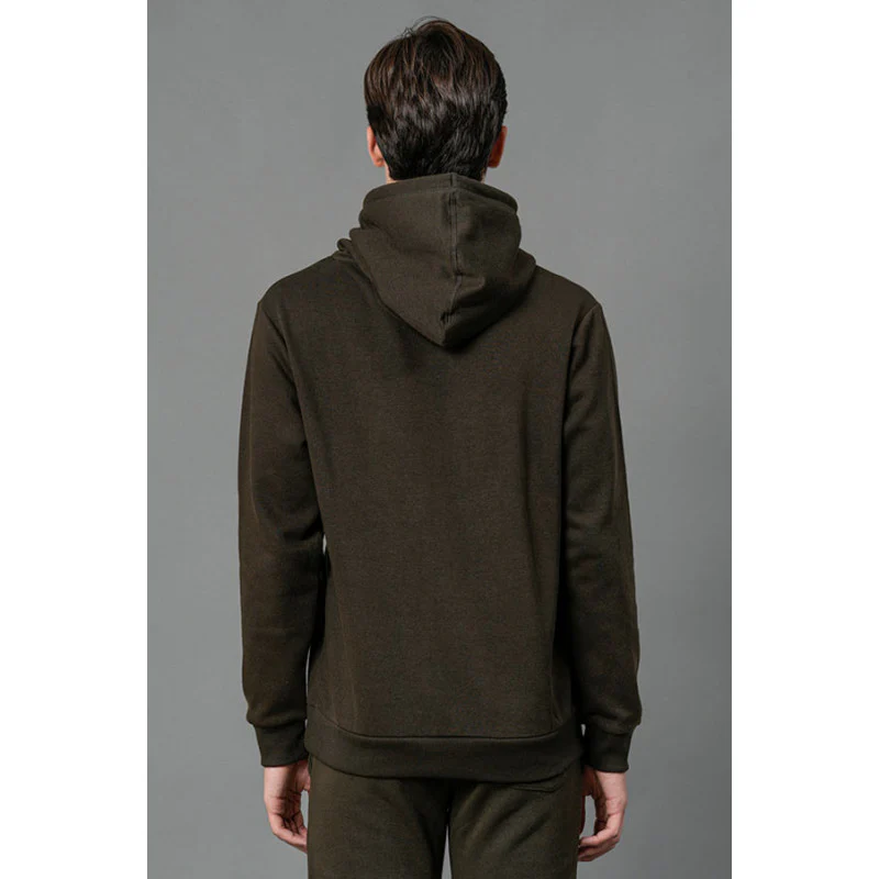 Men's Dark Olive Graphic Print Hoodie - Image 3