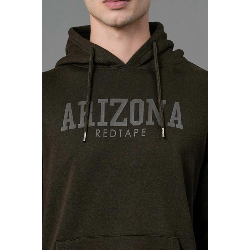 Men's Dark Olive Graphic Print Hoodie - Image 4
