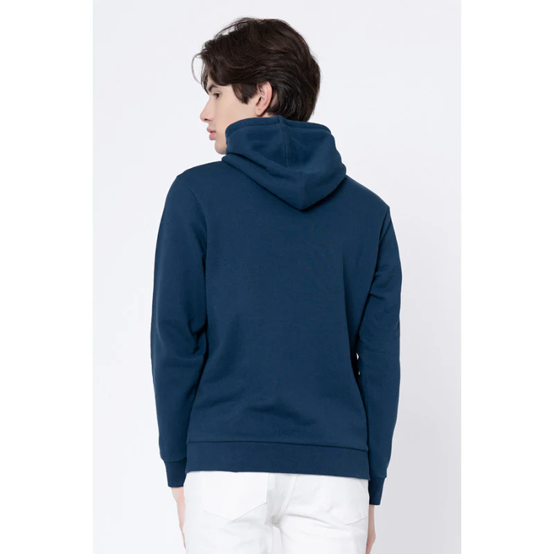 Men's Deep Blue Graphic Print Hoodie - Image 3