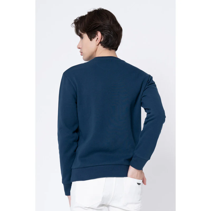 Men's Deep Blue Printed Sweatshirt - Image 3