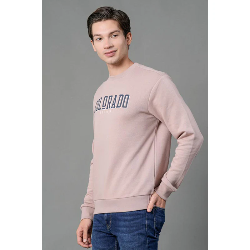 Men's Dusky Pink Graphic Print Sweatshirt - Image 2
