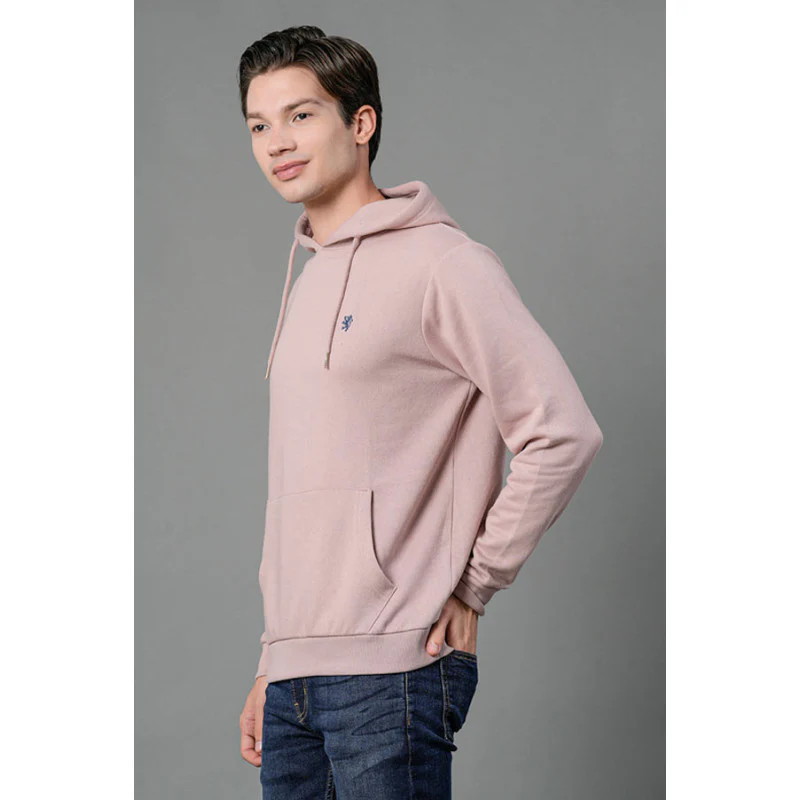 Men's Dusky Pink Solid Hoodie - Image 2