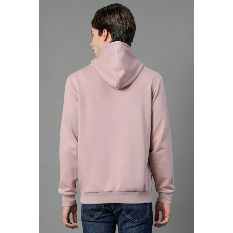 Men's Dusky Pink Solid Hoodie - Image 3