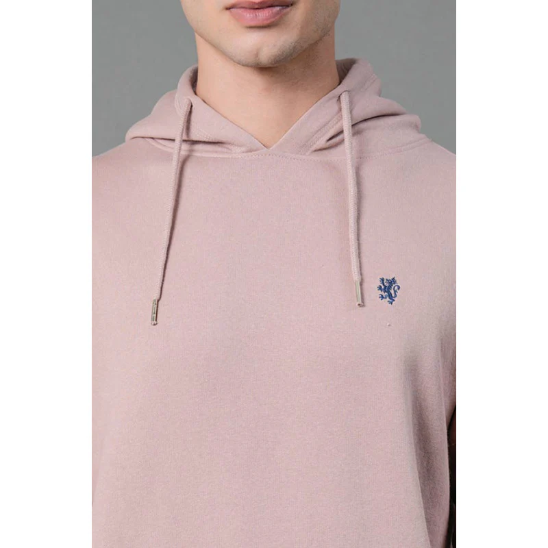 Men's Dusky Pink Solid Hoodie - Image 4