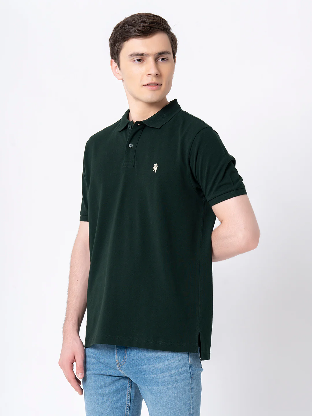 Men's Forest Green Solid T-Shirt - Image 7