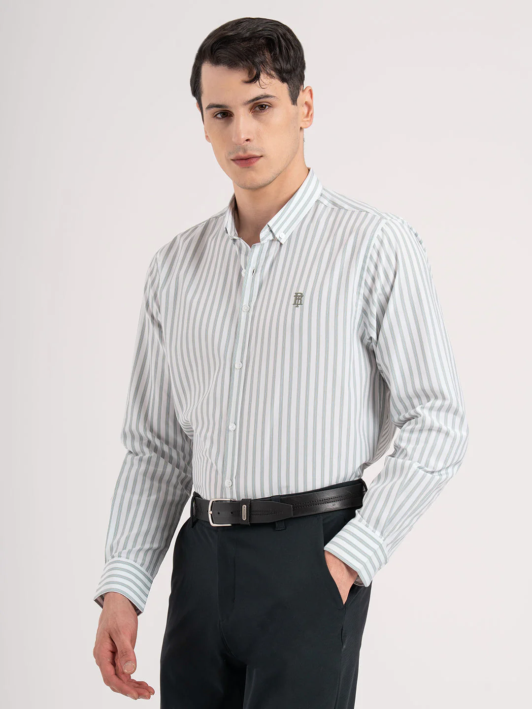 Mens Full Sleeve Striped Oxford Shirt - Image 3