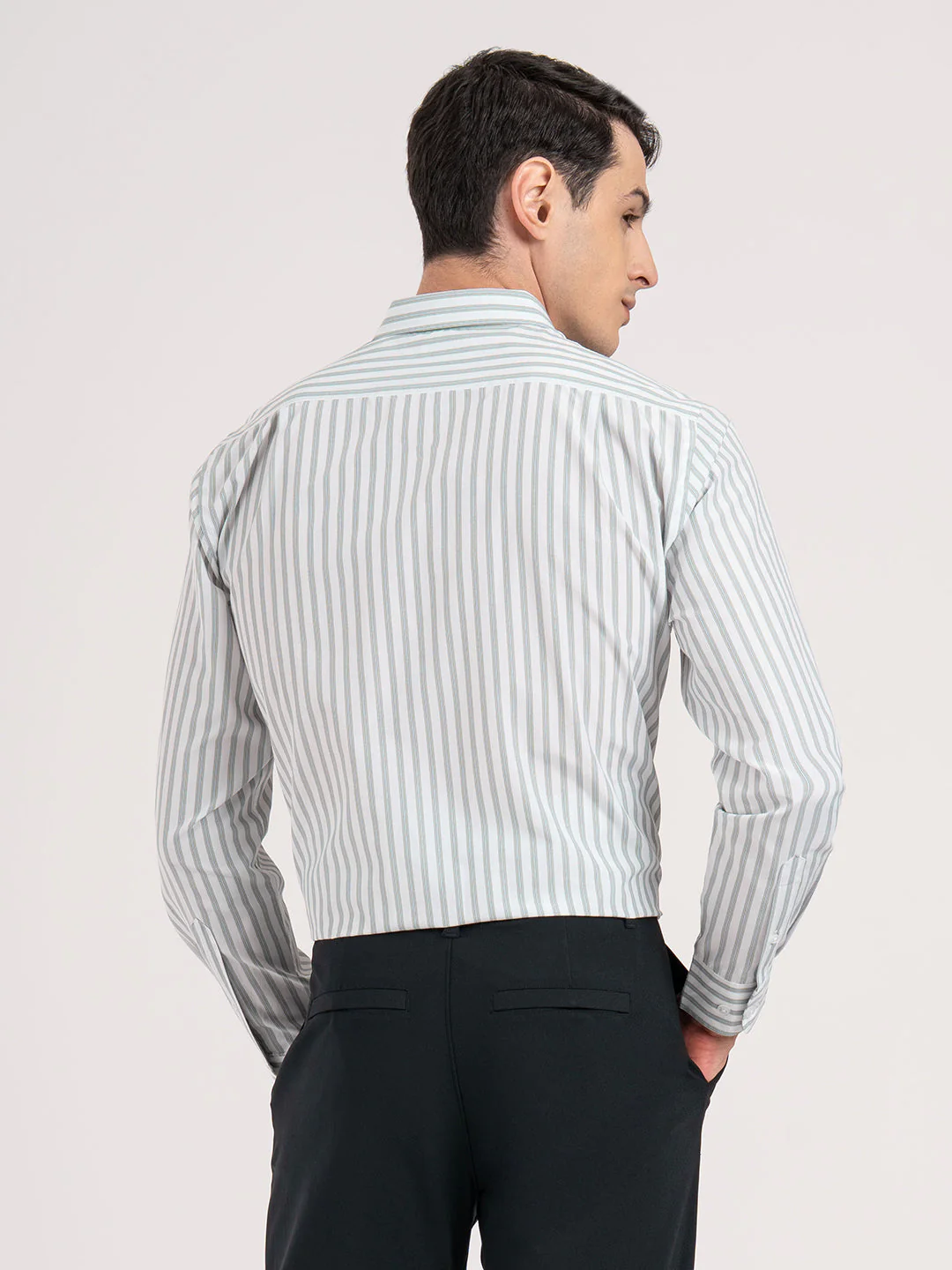 Mens Full Sleeve Striped Oxford Shirt - Image 4