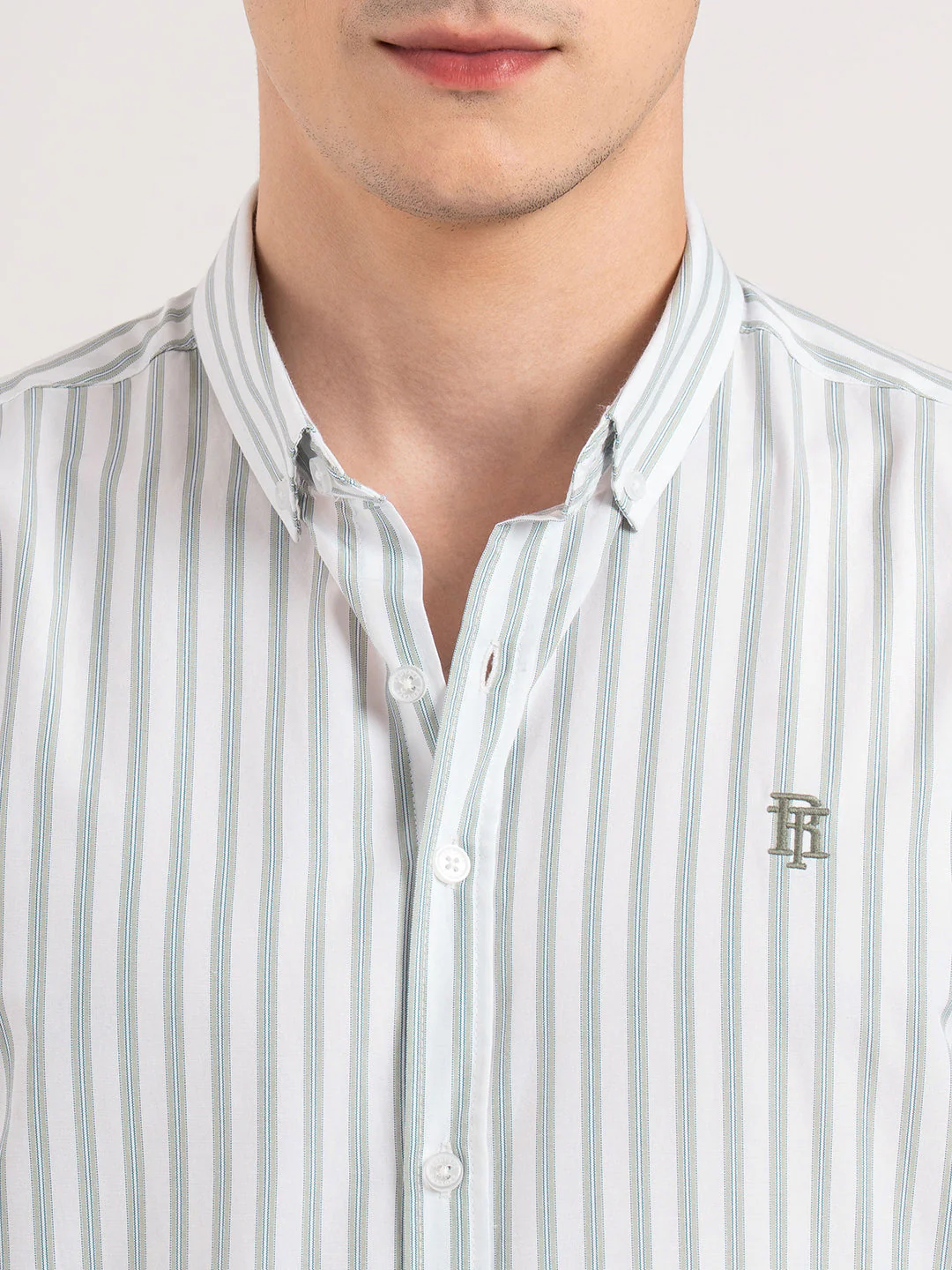 Mens Full Sleeve Striped Oxford Shirt - Image 5