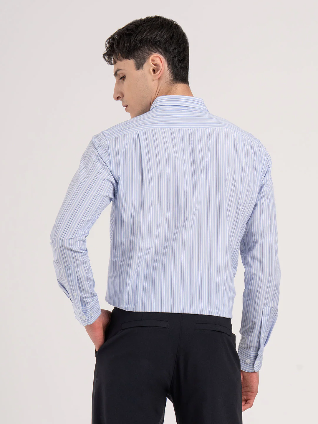 Mens Full Sleeve Striped Shirt - Image 4