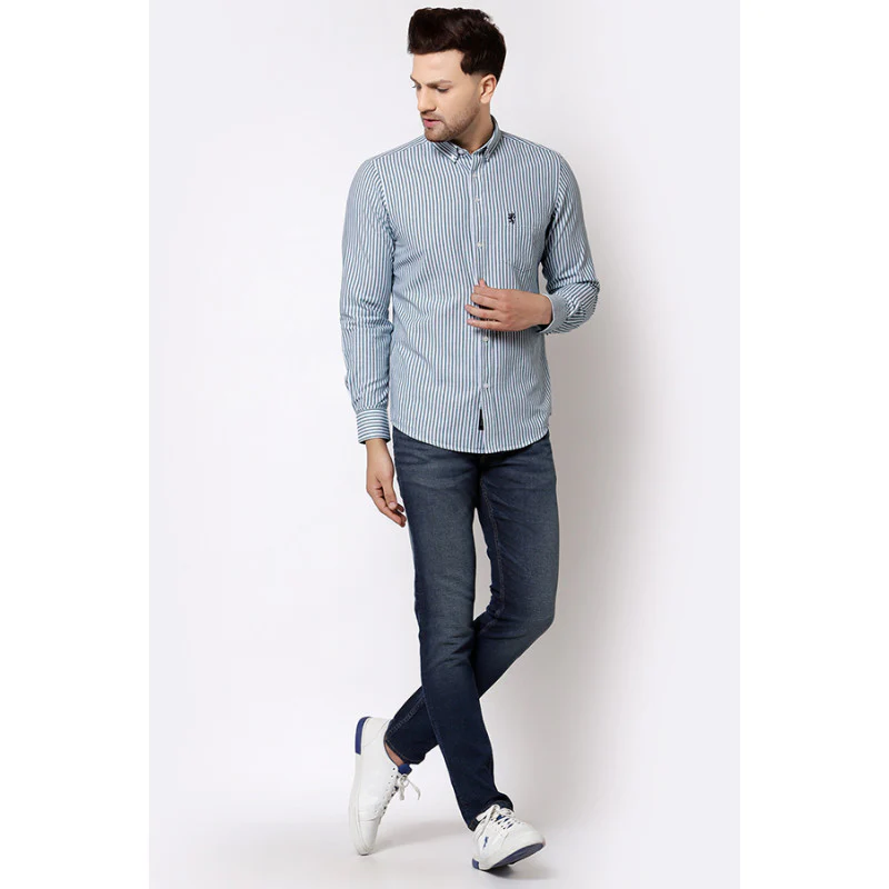 Men's Green Stripe Shirt - Image 4