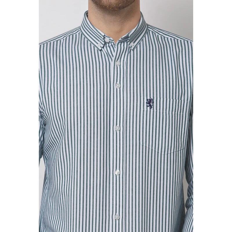 Men's Green Stripe Shirt - Image 5