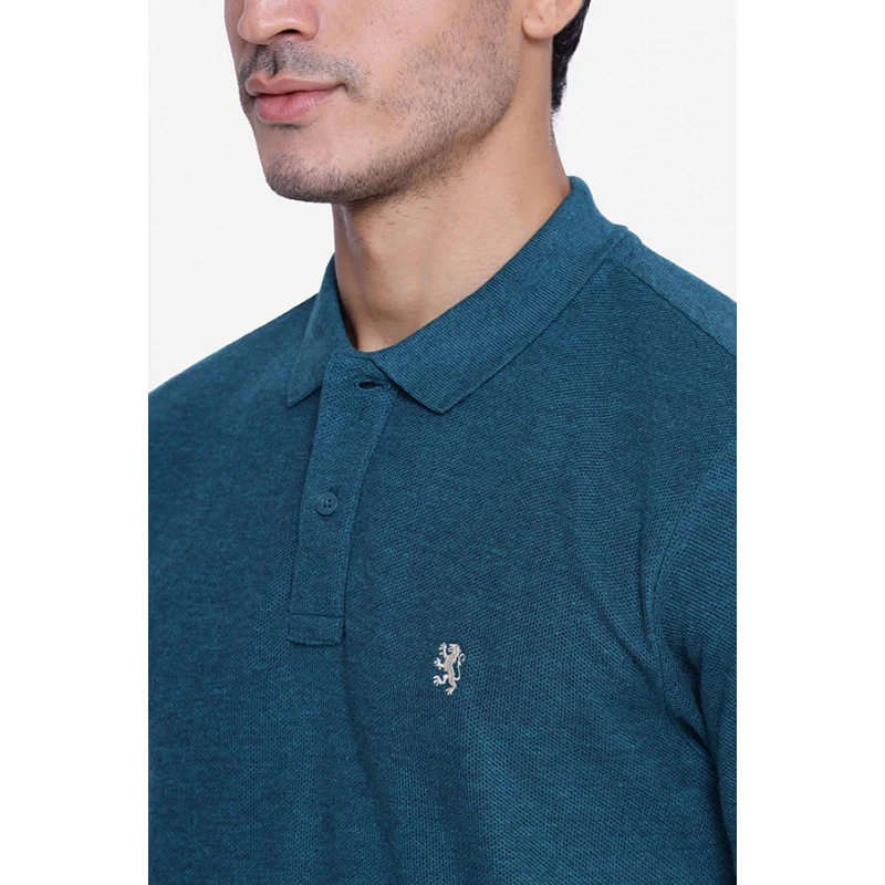 Men's Green Melange Half Sleeve T-Shirt - Image 2