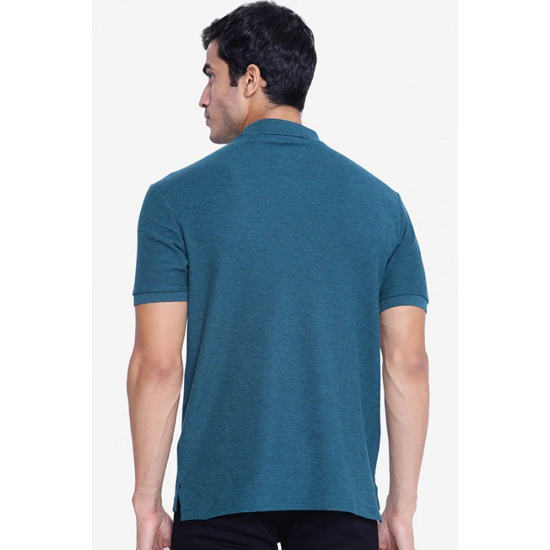 Men's Green Melange Half Sleeve T-Shirt - Image 4