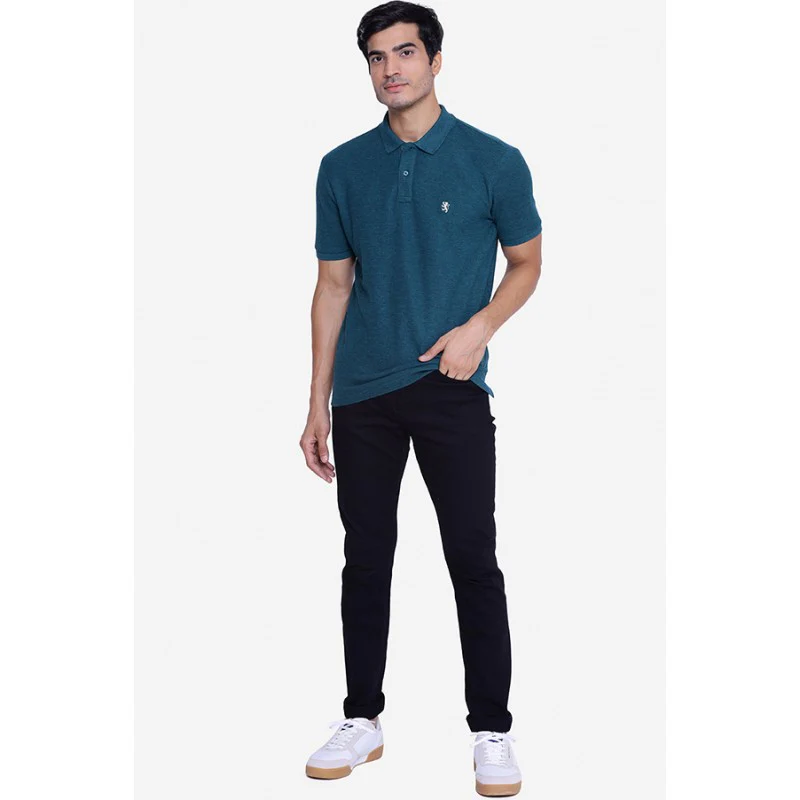 Men's Green Melange Half Sleeve T-Shirt - Image 5