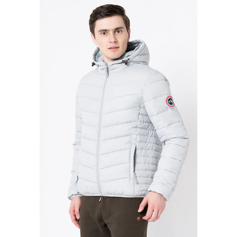 Men's Grey Solid Jacket - Image 2