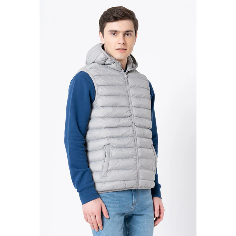 Men's Grey Solid Jacket - Image 2